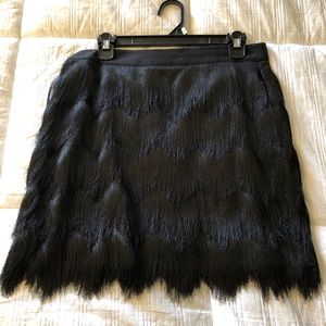 NWT Black fringe mini skirt